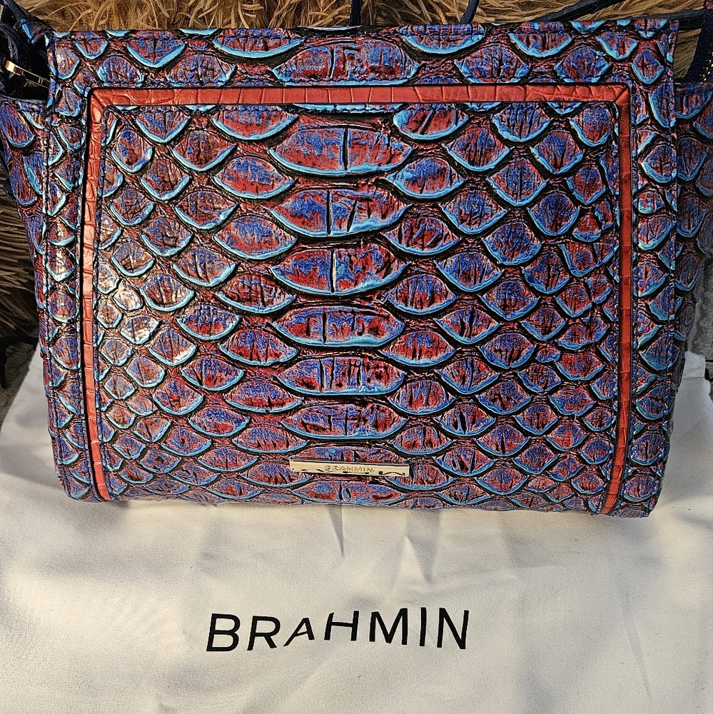 Brahmin | Hillary Vista Blue Vanzant Genuine Leather Bag